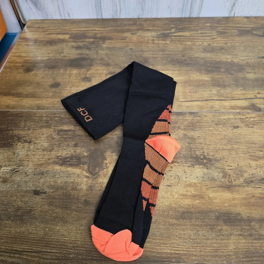 DC Black and Orange Crew Socks